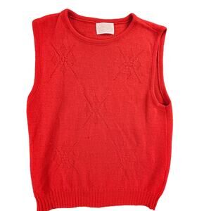 VINTAGE Pendleton Wool Sweater Vest Mens Medium Red Christmas Made In USA